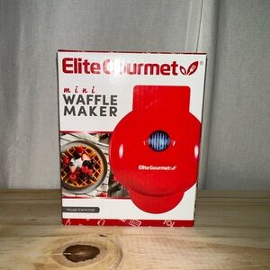 Elite Gourmet Red Mini Waffle Maker